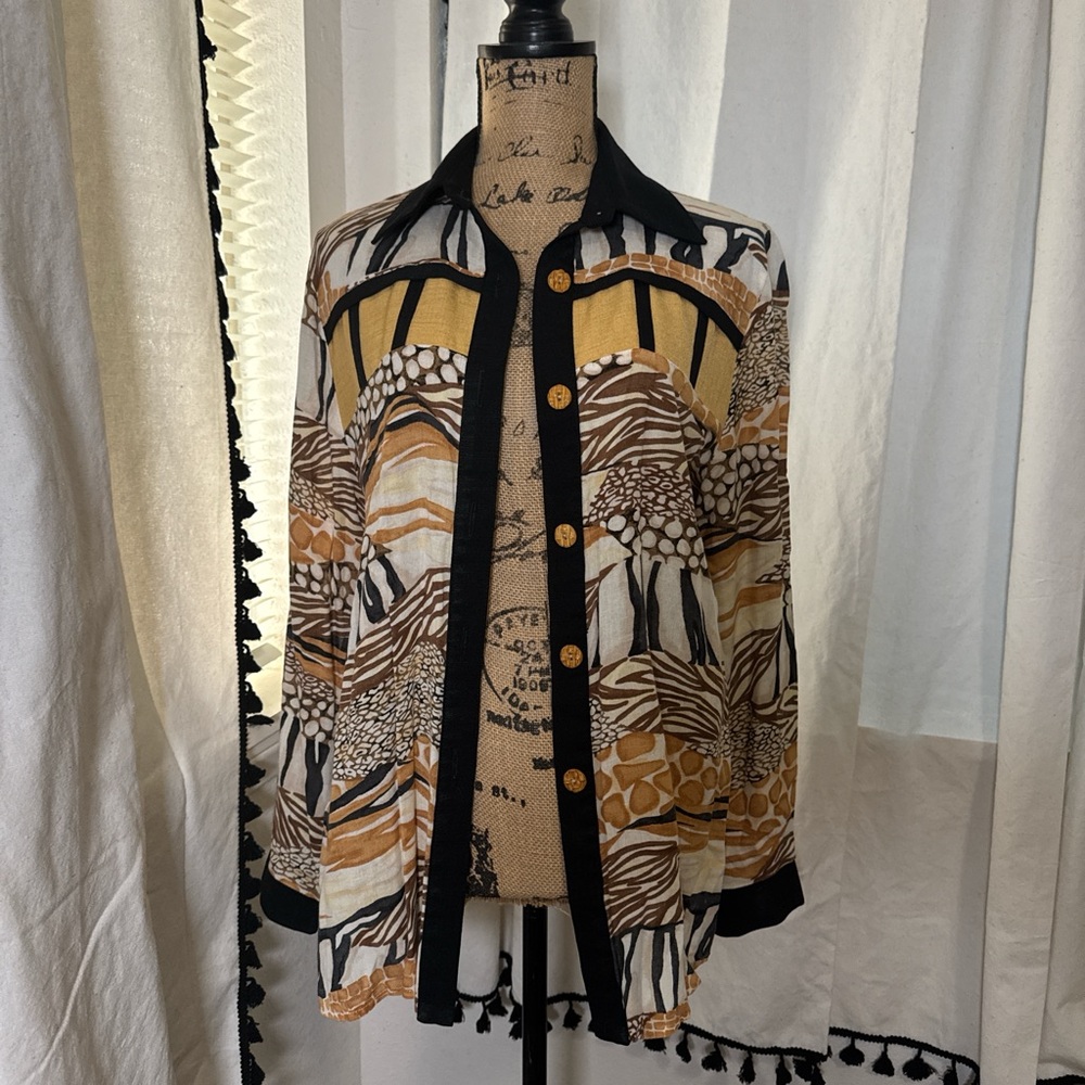 Vintage Animal Print Blouse